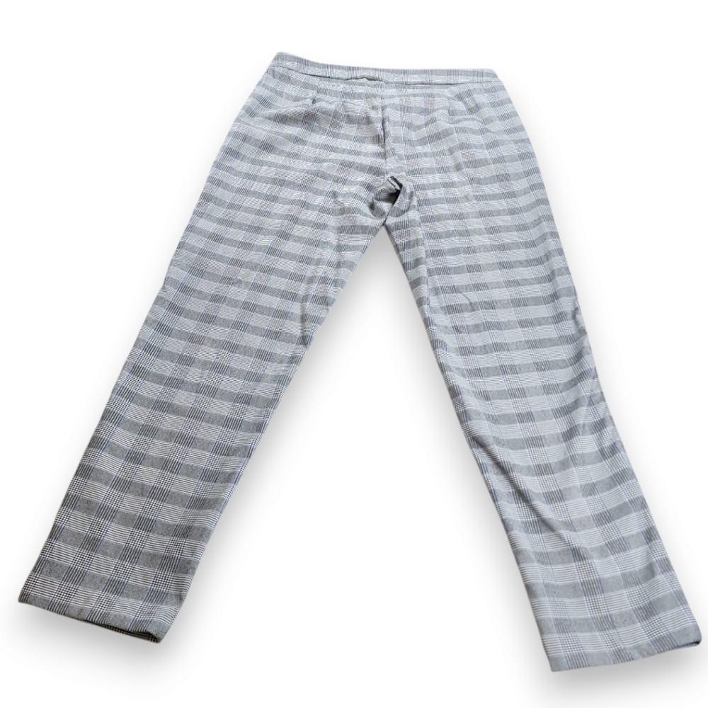 Adrienne Vittadini Gray Plaid Straight Leg Slack Office Workwear Pants Size 14 - Picture 2 of 14